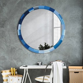 Okrúhle ozdobné zrkadlo Modrý abstrakt fi 100 cm