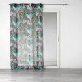 Priehľadné záclony Douceur d intérieur  PANNEAU A OEILLETS 140 x 240 CM VOILE SABLE IMPRIME JACALA BLEU
