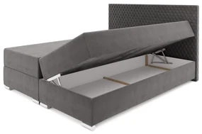 Manželská posteľ Boxspring 180 cm Harlan Comfort (tmavosivá) (s roštom, matracom a úl. priestorom). Vlastná spoľahlivá doprava až k Vám domov. 1056003