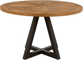 Jedálenský stôl Indus 125 cm z masívu dub prírodný/grafit