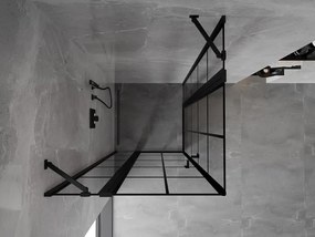 Mexen, Mexen Mist Duo výklopný sprchový kút 95 x 95 cm, čierna mriežka - 8A4-095L-095P-70-77