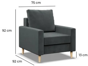 Kreslo BLANK Elegant granátové