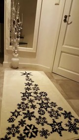Koberec XMAS - F792 krém/čierny