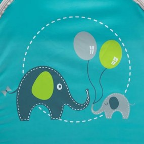 BABY MIX Detská cestovná postieľka so závesným lôžkom Baby Mix Slony modrá