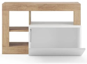 Lavica LENOR 91x209 cm biela/hnedá