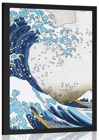 Plagát reprodukcia Veľká vlna z Kanagawa - Kacušika Hokusai - 60x90 black