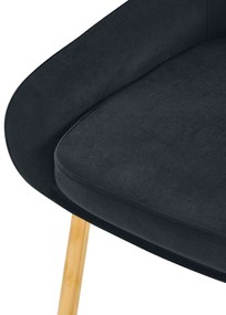 Sada 2 ks jedálenskej stoličky Elmira zamat - čierna