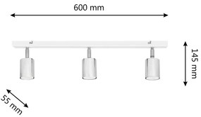 LED Bodové svietidlo TUNE 3xGU10/4,8W/230V matný chróm/biela