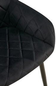 Jedálenská stolička Monett - zamat, B čierny rám - Čierna