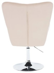 LuxuryForm DESIGN Kreslo AURORA VELUR na striebornom tanieri - krémové