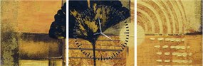 Obraz - List ginkgo (s hodinami) (90x30 cm)