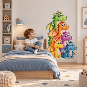 PIPPER. Farebné dráčiky – textilná nálepka na stenu