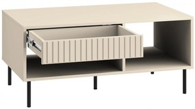 Konferenčný stolík Jamuzi 100x60 cm - kašmír / čierne nožičky