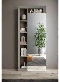 Šatníková skriňa LENOR 91x209 cm biela/šedá betónový dekor