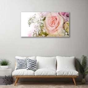 Obraz na skle Ruže kvety rastlina 125x50 cm