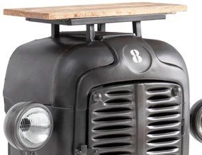 furniture-nabytek.cz - Masívny barový jedálenský stôl Traktor z kovu a dreva, lakovaný, šedý – 90×38×100 cm