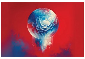 Tapeta abstraktná modro-červená medúza