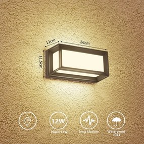 Brilagi - LED vonkajšie nástenné svietidlo PARKER LED/12W/230V 3000/4500/6000K antracit IP44