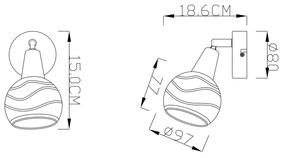 GLOBO ELLIOTT 54341-1 Nástenné svietidlo