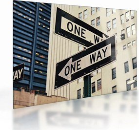 Sklenený obraz - New York ONE WAY (70x50 cm)