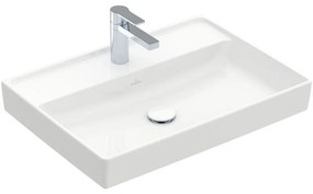 VILLEROY &amp; BOCH Collaro závesné umývadlo s otvorom, bez prepadu, 650 x 470 mm, biela alpská, s povrchom CeramicPlus, 4A3366R1