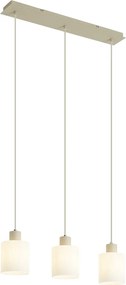 Škandinávske závesné svietidlo béžové s bielym sklom 3-svetlá - Wisp