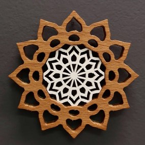 AMADEA Mandala s vkladom na zavesenie, masívne drevo, priemer 10 cm