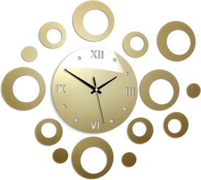 Moderné nástenné hodiny RINGS GOLD gold