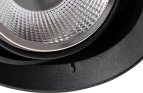 Moderné zapustené bodové svetlo čierne GU10 AR111 okrúhle bez rámu - Oneon