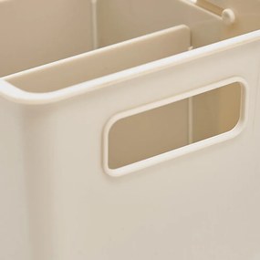 5Five® Úložný kôš EXTENS - M, béžový, nastaviteľný, s kolieskami, 27-38,5 × 15 × 15 cm