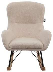 Béžové hojdacie detské kresielko z textílie buklé Rocky – Vipack