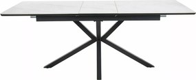 Rozkladací jedálenský stôl Logan 160/200 cm keramika biely mramor/čierny