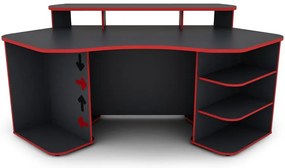 Písací stôl Matrix 2 grafit/červená