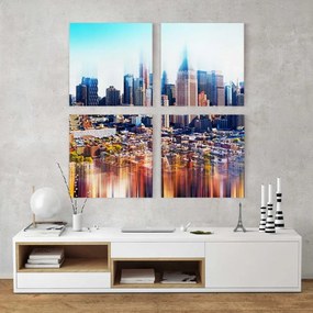 Manufakturer -  Štvordielny obraz Manhattan Skyline Urban Stretch