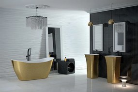 Besco Voľne stojaca vaňa z liateho mramoru Viya Glam 160x70 (170x71) BESCO-Rozmery: 158x70,5, BESCO-Farba: Biela/grafit