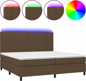 vidaXL Kontinentálna posteľ s matracom, hnedá, 200 x 200 cm, tkanina