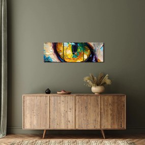 Obraz - Maľba mačacieho oka (s hodinami) (90x30 cm)