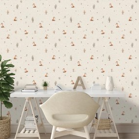 Tapeta lesné líšky a stromy