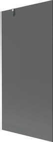 Mexen Next, vaňová zástena 1-krídlová 90 x 150 cm, fixné krídlo, 6 mm šedé sklo, chrómový profil, 895-090-000-00-40-01
