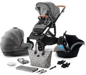KINDERKRAFT Kočík kombinovaný Prime 3v1 Grey