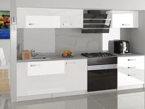 Kuchynská linka Belini 180 cm biely lesk s pracovnou doskou Laurentino  INF LAURENTINO/4/WT/W/0/D