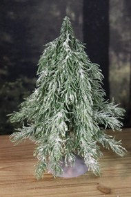 Zelený zasnežený stromček 25cm