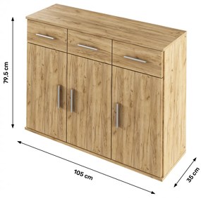 Skriňa RESITA TYP 3, dub Artisan