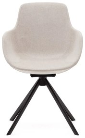 Béžové čalúnené jedálenské kreslá v súprave s podrúčkami 2 ks Tissiana – Kave Home