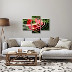 Abstraktný obraz - kvety vo vlnách (90x60 cm)