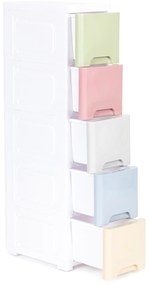 Regál na kolieskach s 5 zásuvkami Pastel MB0019-05A