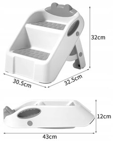 Skladacie detské schodíky 2-stupňové sivá