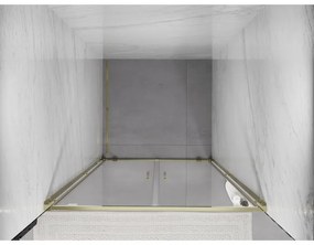 Mexen Exo, dvojité výklopné sprchové dvere 100 cm, číre sklo, zlatá, 8182-100-000-50-00