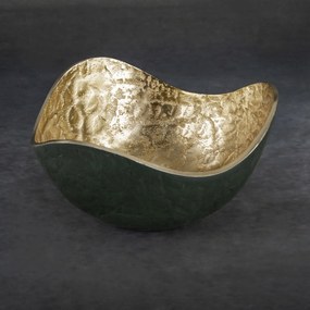 DEKORAČNÁ KOVOVÁ MISKA PEDRO3 (04) 25X25X13 CM TMAVOZELENÁ