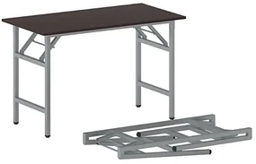 Konferenčný stôl FAST READY so striebornosivou podnožou 1200 x 600 x 750 mm, wenge